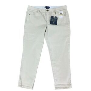 Democracy High Rise Slimming Cream Ankle Skimmer Denim Stretch Jean Size‎ NWT